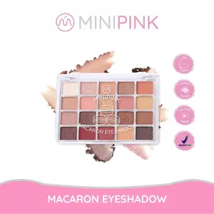 Minipink Eyeshadow Palette Macaron Palet Mata Tahan Lama Pigmanted Glitter Matte MP059