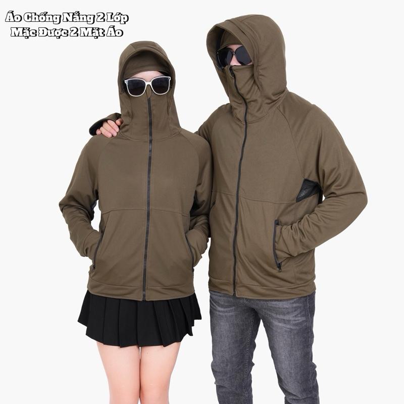 XẢ KHO Áo Chống Nắng UNISEX Phiên Bản MỚI 2 Lớp Chống UV + Mặc Được 2 Mặt Áo 1 chính + 1 khoác Phụ Vành Nón Tháo Rời