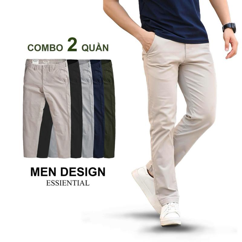 COMBO 2 Quần Dài KaKi Nam Có Co Giãn Cao Cấp [Men Design] Menswear Thun Nhung