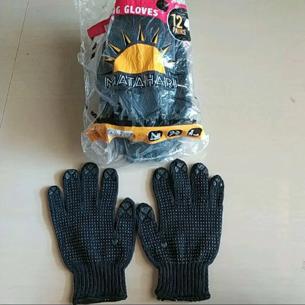 Matahari Sarung Tangan Rajut Doting Matahari Polkadot Hitam Bintik Hitam 12 Pasang untuk Kegiatan Outdoor