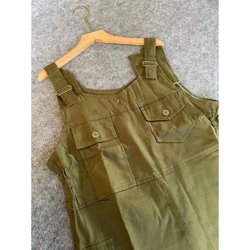Elizabeth Overall Cargo Wanita Polos Katun Twill Combed Panjang 7