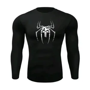 Baju Olahraga Kompresi Punis - Spider Long Sleeve Pria Wanita / Kaos Manset Baselayer Lengan Panjang Sport