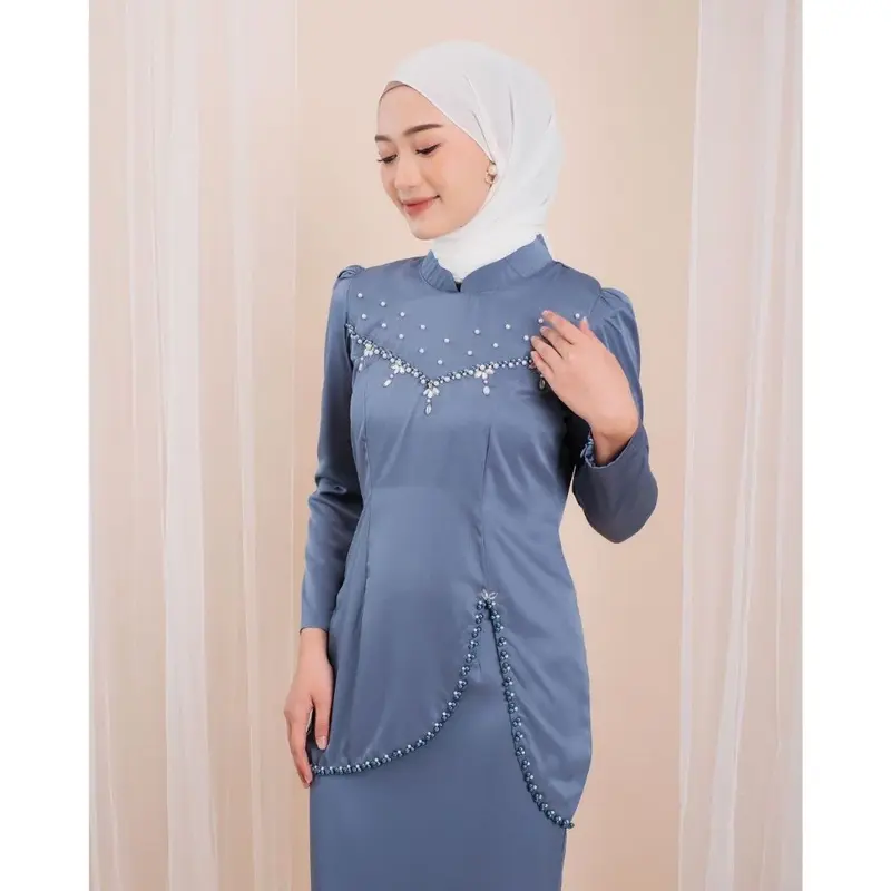 (ADA JUMBO) NEW Oneset Felicya Kurung Melayu Malaysia Dress Pesta Setelan Wanita Baju Kondangan Kekinian Full Payet 2025 4
