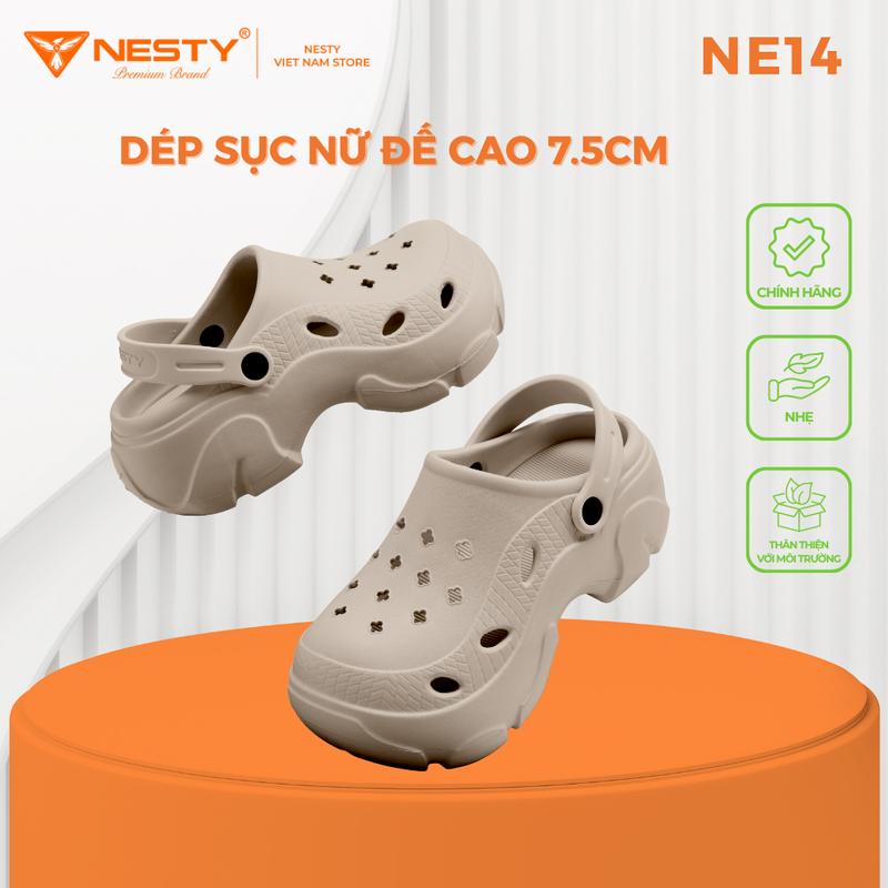 NE14 Tặng 10 Sticker Dép Sục Nữ NESTY NE14 – Đế Độn 7.5CM EVA Chống Trơn Không Thấm Nước