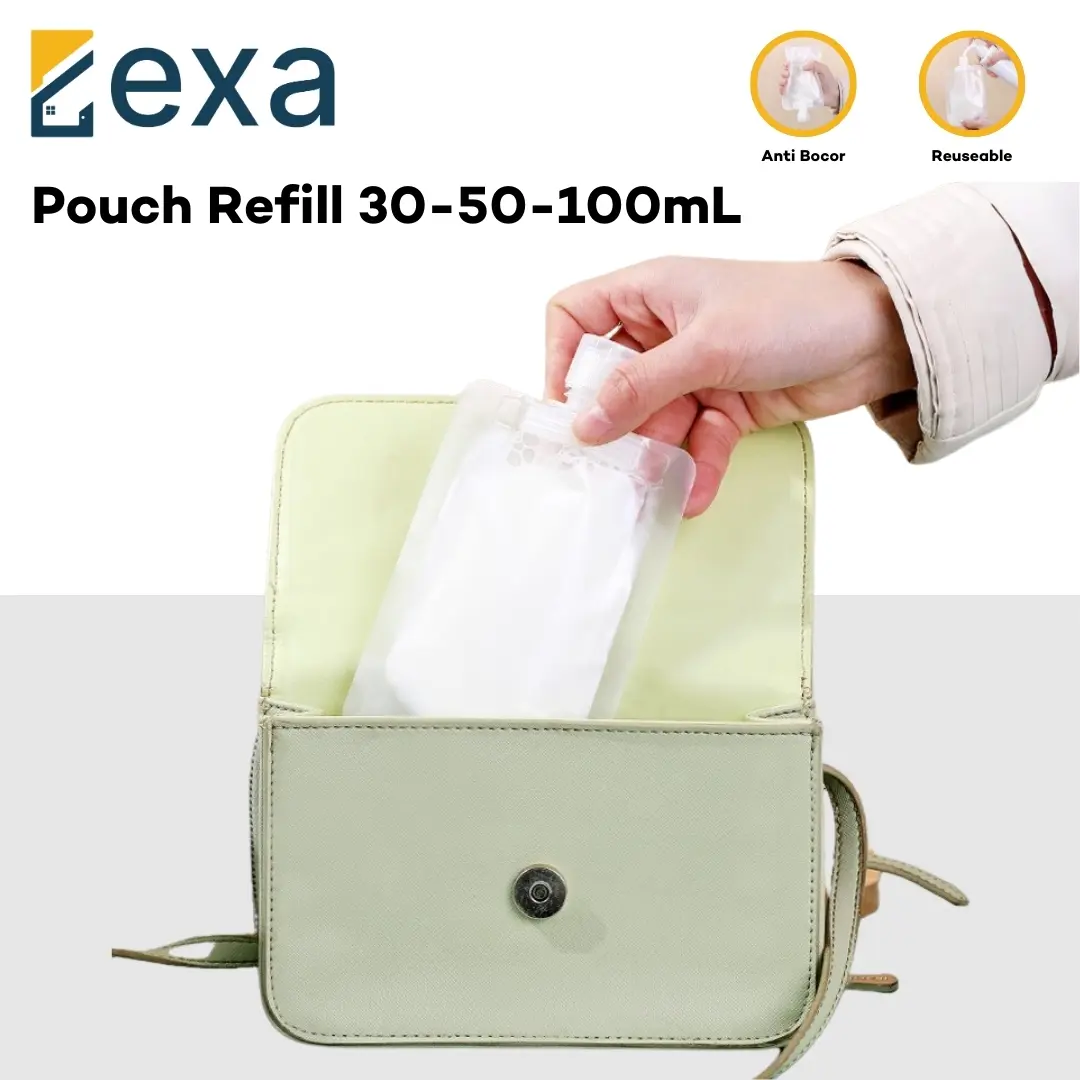 Travel Pouch Botol Refill Transparan Tempat Sabun Cair Botol Portable