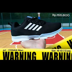 CONAN Man Sepatu Olahraga Pria Hitam Putih Size 40-43 12 Pasang Harga Rp155.800 Outdoor