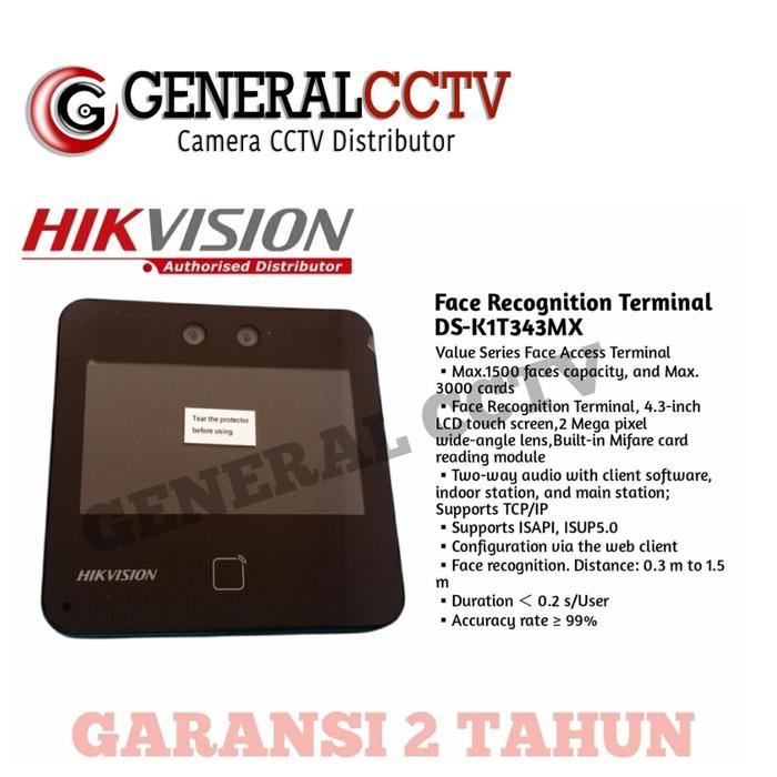 Gambar HIKVISION DS K1T343MX ACCES CONTROL FACE RECOGNITION TERMINAL - DS-K1T343MFX dari General CCTV Kota Administrasi Jakarta Barat Tokopedia