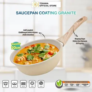 TEXANIA Saucepan Panci 20cm Wajan Anti Lengket Warna Cream Kitchenware