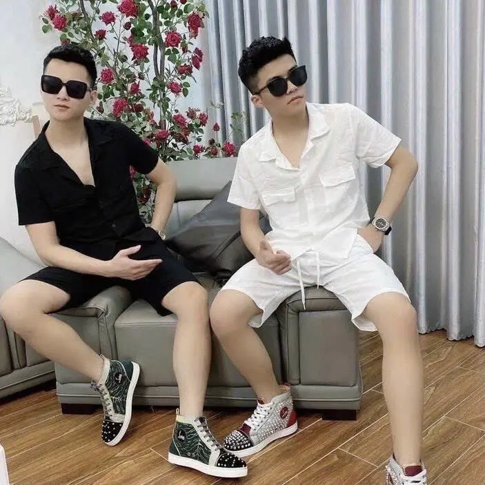 Bộ đũi cộc cổ vest cao cấp cho nam 6