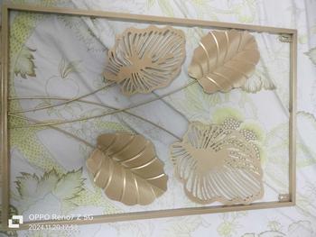 Product Review of 60cm*40cm Metal Wall Decor with Square Frame, Gold Leaf Artwork, Nordic Style, Hangable - Hanging from m**o 1