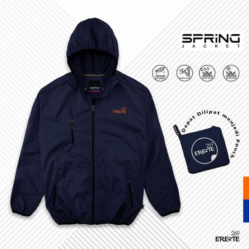 Jaket Olahraga Pria Parasut Hoodie Waterproof Jaket Spring Lari Running Sepeda 3