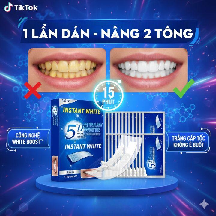 Miếng dán trắng răng cấp tốc ko gây ê buốt trắng sáng