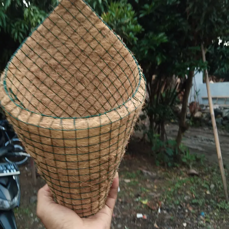 Pot anggrek tempel dinding serabut kelapa Bunga Pvc 5