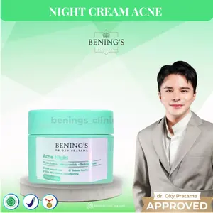 Acne Night Cream Bening Skincare BPOM perawatan wajah by Benings Clinic dr oky pratama