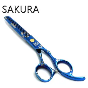 KNIFEZER Sakura Gunting Sasak Rambut Barber Hairdressing Scissors 6 Inch - JFY-60 Gunting Potong Rambut Profesional Gunting Sasak Salon Hairdressing Scissors Model Sakura 6 Inch Alat Pangkas Rambut Salon Barbershop