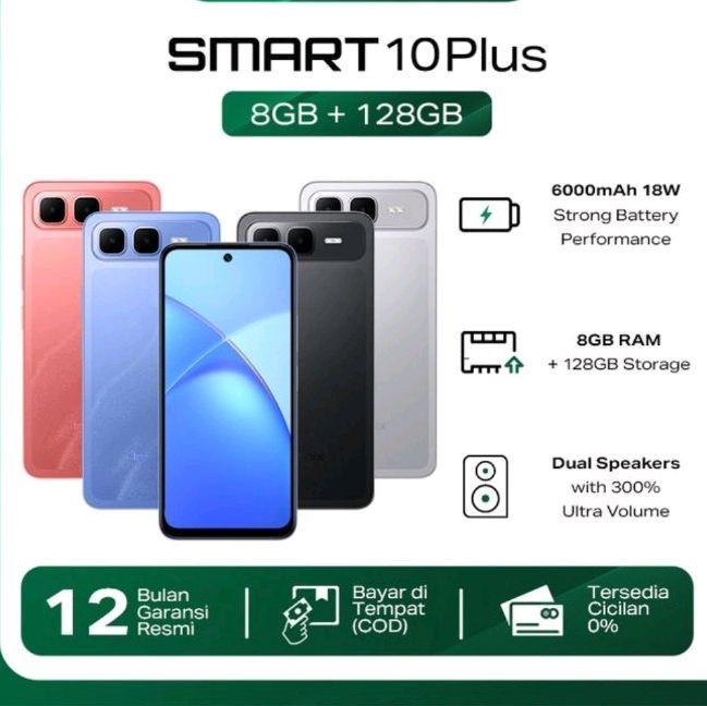 Jual INFINIX SMART 10 PLUS RAM 8 + 8/128 GB garansi resmi original
