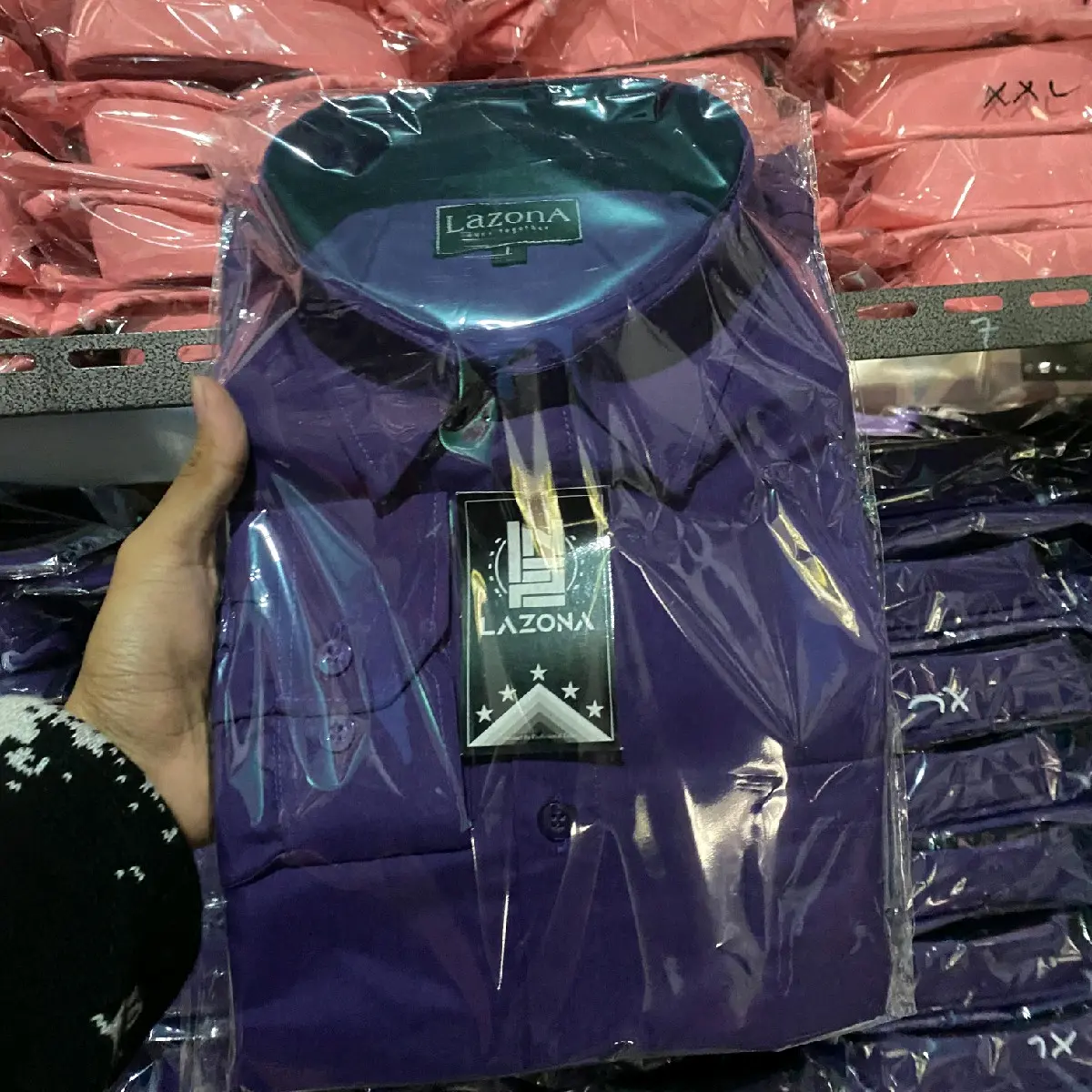 Kemeja Formal Premium Cotton Slimfit LAZONA dengan Kancing dan Saku Depan - Basic, Pria, Nyaman, Kerja, Katun, Casual, Semi, Panjang, Kantor