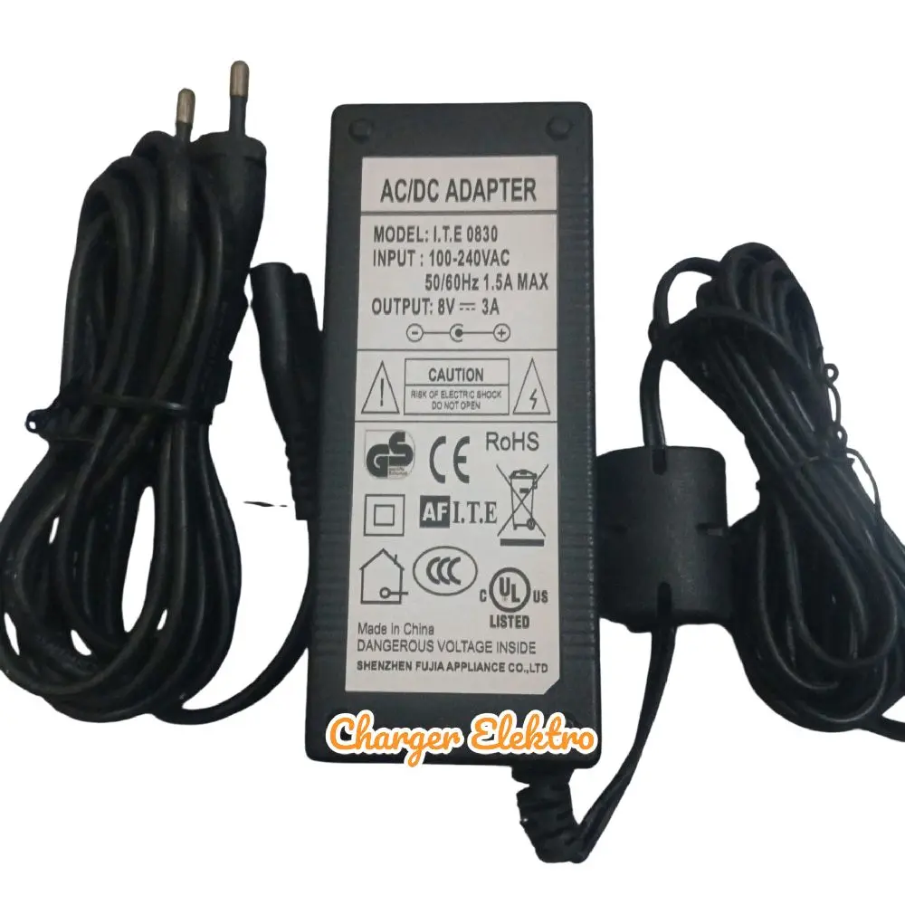 charger adaptor Ring light lampu studio model: I.T.E 0830 8V 3A jack 5,5x2,1mm