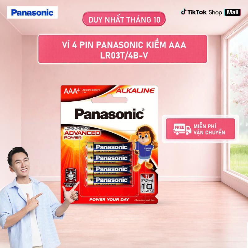 Vỉ 4 viên Pin Panasonic Alkaline AAA LR03T/4B-V