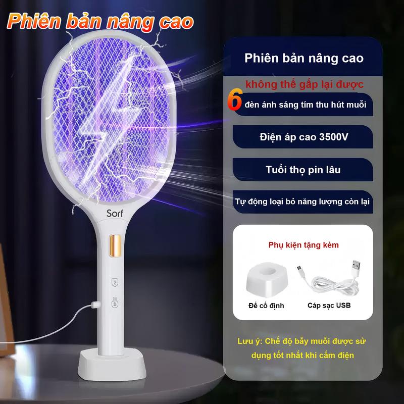 Sorf Vợt Muỗi Thông Minh Sorf Có Đèn Bắt Muỗi Tự Động Siêu Mạnh Đa Dạng Kiểu Dáng Gấp Gọn Treo Tường Đế Cố Định Chắc Chắn