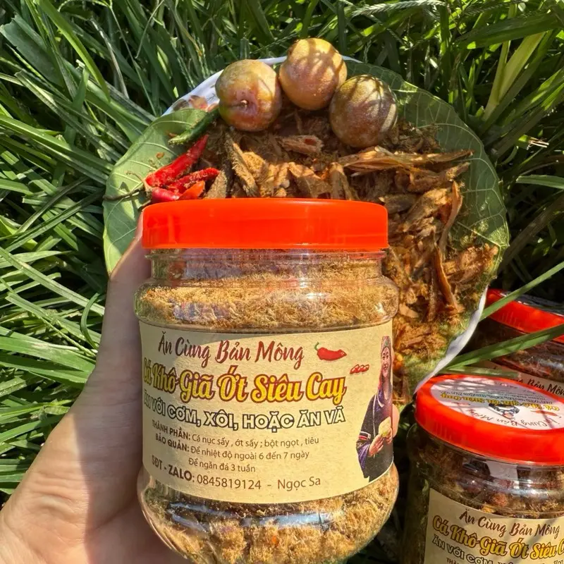 200G Cá Khô Giã Ớt Siêu Cay Ngon