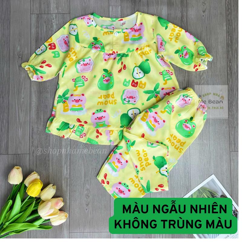 GIAO KIỂU REN HOẶC KHÔNG REN TUỲ ĐỢT MAY BỘ ĐỒ TOLE BÉ GÁI - TAY DÀI QUẦN DÀI VẢI TOLE LANH 2 DA LOẠI 1 - MÀU NGẪU NHIÊN