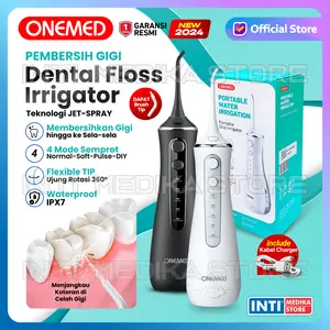 ONEMED - Pembersih Sela Gigi Elektrik IPX7 4 Mode Rechargeable | DENTAL PICK WATER FLOSSER Spray Portable Oral Irrigator | Benang Tusuk Gigi