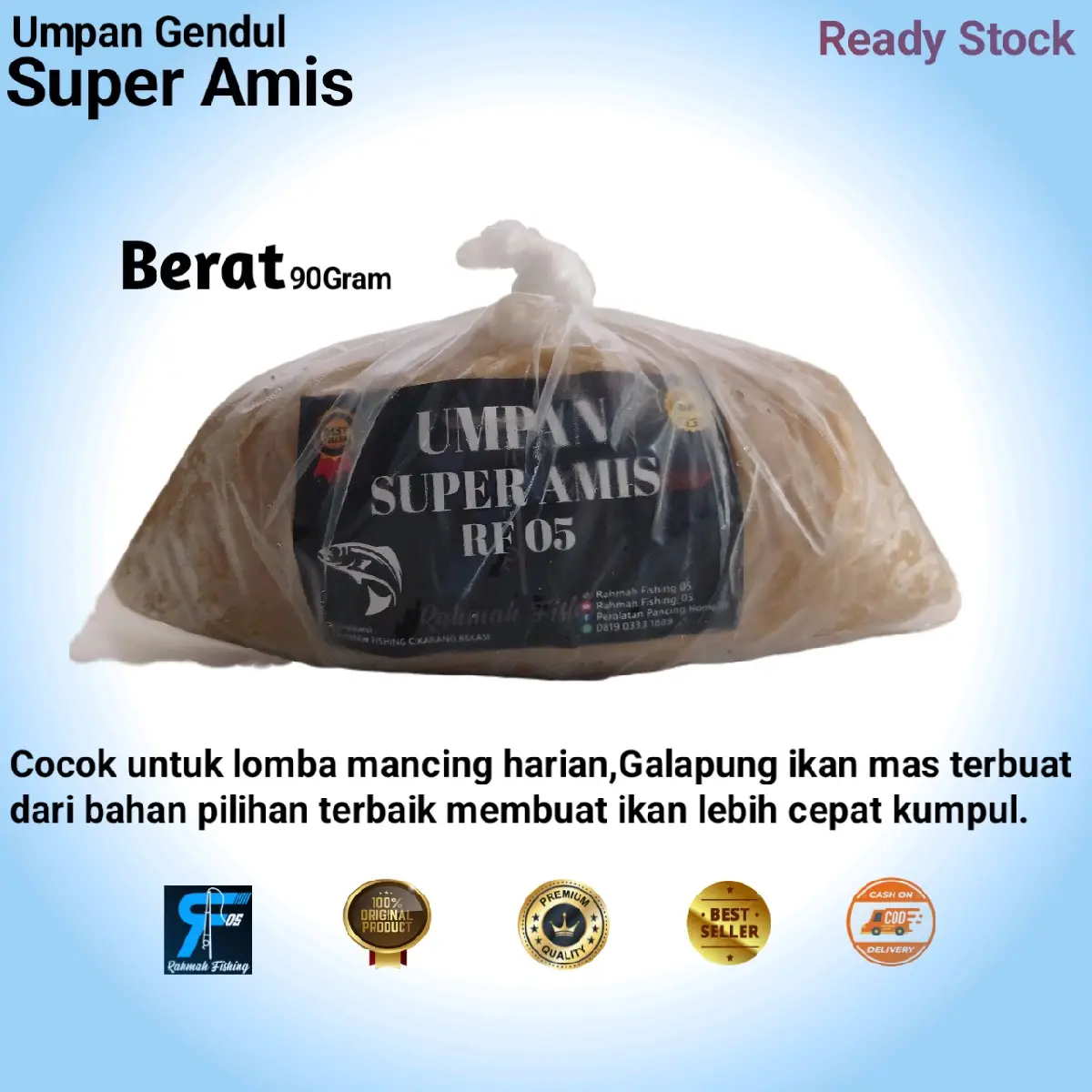 Umpan Gendul Super Amis RF05 untuk Mancing Lomba Harian dan Galapung Ikan Mas