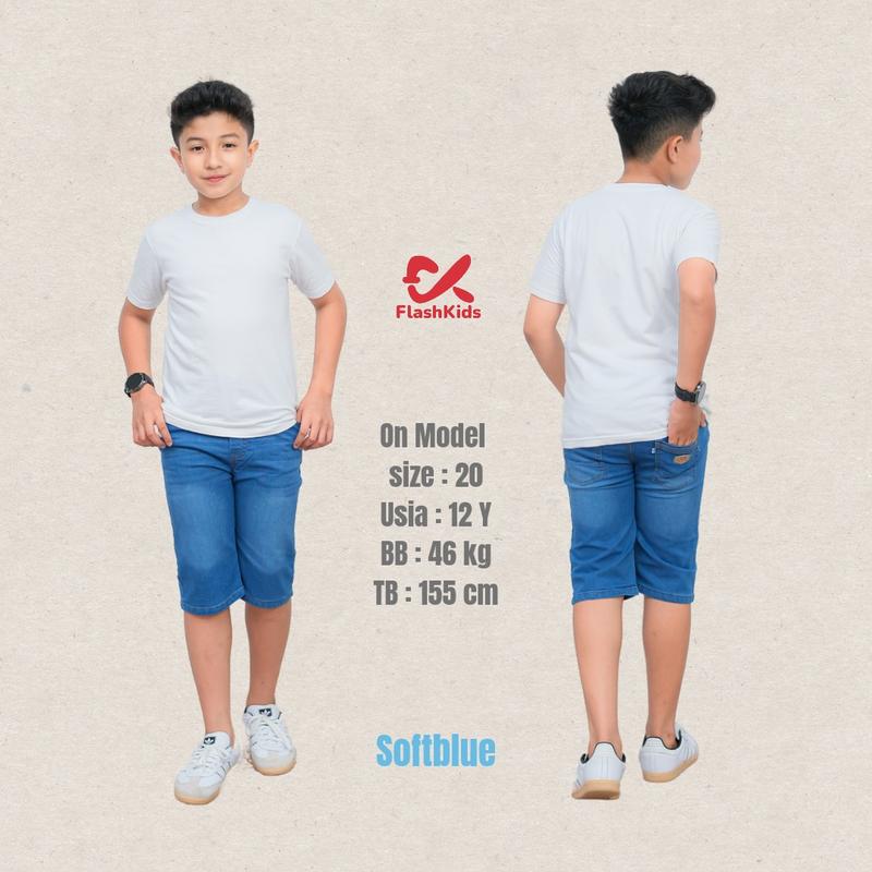 Flashkids Celana Jeans Anak Laki-laki 2-14 Tahun Denim Lutut Laki Perempuan Fashion 7