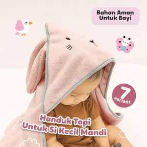 Handuk bayi hoodie lembut lucu karakter - Handuk Hoodie - handuk baby lucu