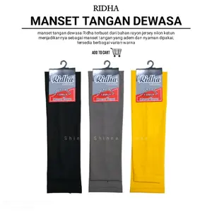 Manset Tangan Dewasa Warna Warni Bahan Nilon Rayon Jersey Katun Super Lembut Panjang Pelindung Sinar Matahari Handsock Pria