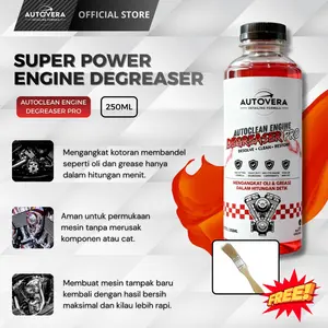 AUTOVERA - AUTOCLEAN ENGINE DEGREASER PRO 250ML -  Pembersih Kerak Mesin Membersihkan Bagian Mesin Dari Oli, Minyak, Endapan Lumpur, Kotoran dan Kerak Membandel Paling Ampuh