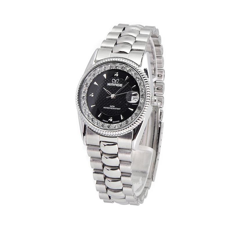 Mirage Watch - Jam Tangan Analog Wanita Casual Silver Permata RX M Tahan Air Kaca Stainless Watches 5