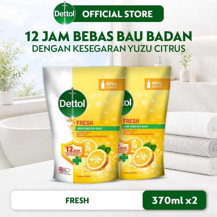 Gambar Dettol Sabun Mandi Cair Fresh Anti Bakteri 370gr (2 pcs) Refill - Body Wash Antibacterial dari Dettol Indonesia Store Kota Administrasi Jakarta Timur Tokopedia