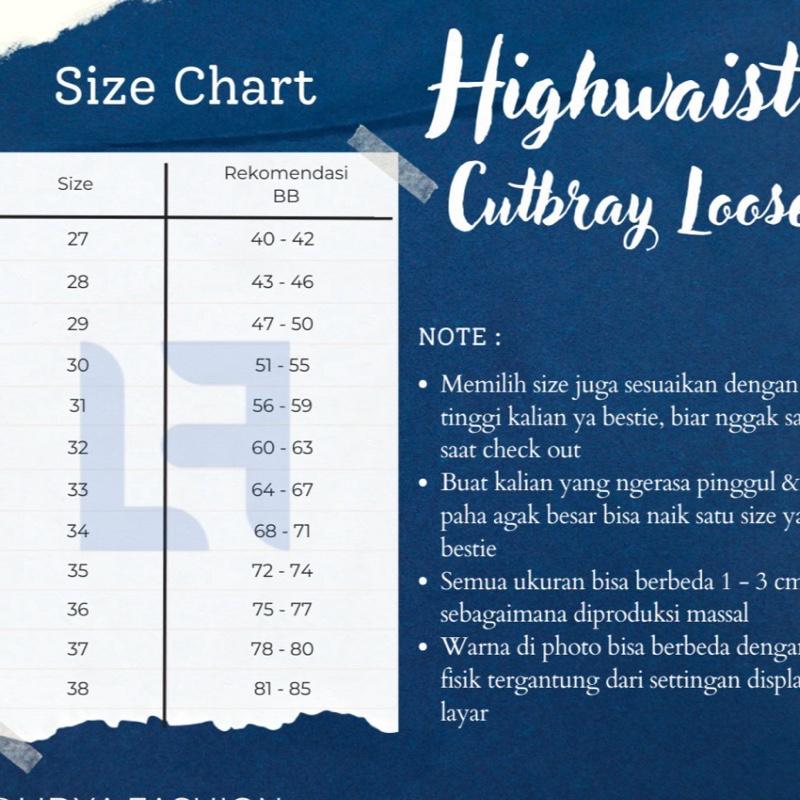 UP Jeans Cutbray Haigwaist Celana Panjang Wanita  Warna Retro Streatch 2
