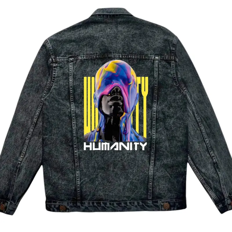 Jaket Jeans Premium Denim Unisex Sandwash Bomber Parasut Cowok Hitam Panjang Wanita Pria Distro 2