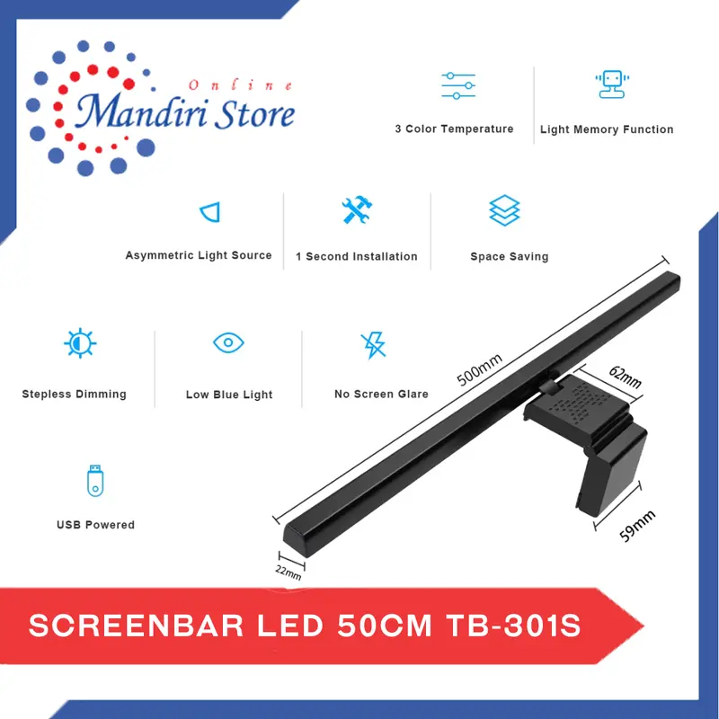Screen Bar Monitor LED 40 CM/50 CM | Lampu Meja Kerja Gaming Setup Desk 2