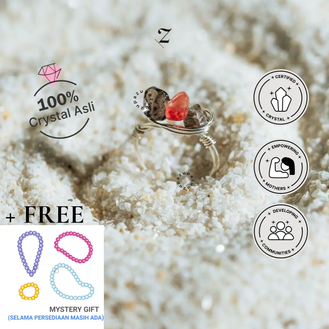 Zupazupazuu - Wire Ring Myriad Crystal Mix - Cincin Crsytal Wanita Elegant [Free Gift Kristal Gelang/Kalung/Cincin Random]