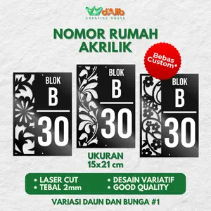Nomor Rumah Cantik Minimalis Modern | Custom Nomor Rumah Akrilik | Ukuran 15x21