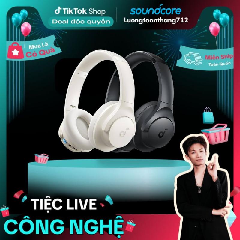 [soundcore-Anker] Tai nghe Bluetooth không dây, Soundcore - Anker Q11i A3005, Tai nghe qua tai, Âm trầm sâu, Thời gian chơi 60H, Âm thanh độ phân giải cao, Đệm tai Có Thể Tháo Rời Kết nối đa điểm 0