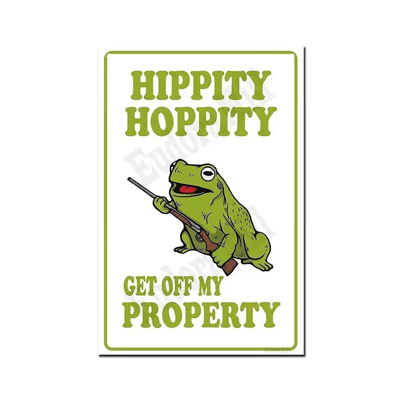 JACKGOLD Frog Room Sign Fun metal tin Sign Vintage Bedroom door trim Hippie No Trespassing sign Warning Sign Home Wall Trim Home Room Rules sign 8 X 12 inches