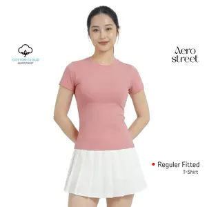 Aerostreet T Shirt Cotton Cloud Perfect Fit Fuji Pink Coral Woman Fitted Tshirt 1B300