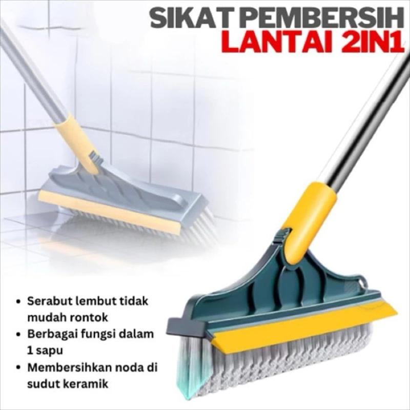 Sikat Lantai Kamar Mandi 2 IN 1 Bentuk V dengan Wiper 2