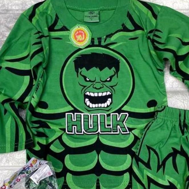 KAOS PANJANG ANAK HULK SETELAN PANJANG ANAK HULK BISA DITAMBAH TOPENG Fashion 2