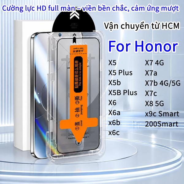 Kính Cường Lực Lắp Đặt Với Một Cú CHẠM TAY Dành Cho Honor X5 Plus X5b Plus x6 X6a b/c/X7/a/b/c/X8/x9 Honor 200Smart， Bao Phủ Toàn Bộ, HD Trong / Bảo Mật, Không Bụi, Bảo Vệ Màn Hình Lắp Đặt Nhan