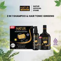 Gambar [PAKET 2 IN 1] NATUR Ginseng Shampoo 140ml & Hair Tonic 90ml - Paket Sampo Tonik Deep Conditioning Perawatan Rambut Rontok Anti Hair Fall dari Health and Beauty Solution Kota Tangerang 5 Tokopedia