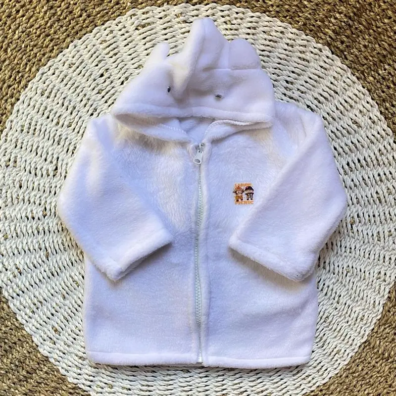 Jaket bayi bulu hangat cewek cowok jaket Bayi Lembut sleting hangat tebal Lengan Perempuan Laki-Laki 0-1 Thn 7