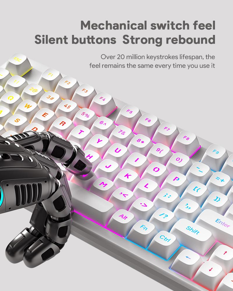 FURYCUBE New model IP75 75 Keys Membrane Keyboard Wired/Wireless Type-C ...