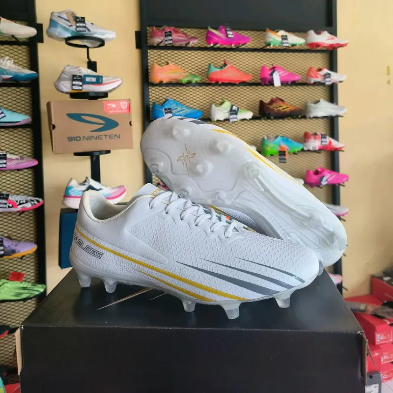 Sepatu Bola Satsetx Eagless Series FG White gold original Boots 4