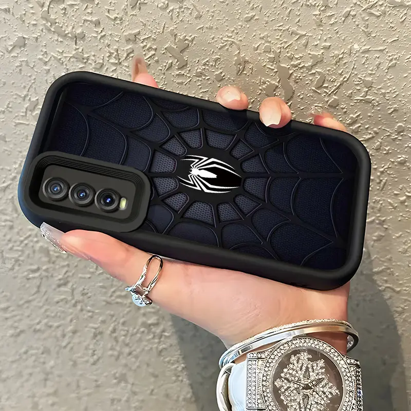 Casing Hp Untuk VIVO Y20 Y20s Y20i Y20T Y12s Y12a Y30G Y11s Case Casing ponsel pola spider hitam Softcase HP terbuat bahan silikon Kesing Cesing kasing